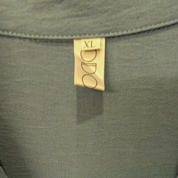 Odo Sali Womens Size XL Long Sleeve Roll Tab Button Front Blouse Blue - Picture 3 of 6